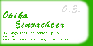opika einvachter business card